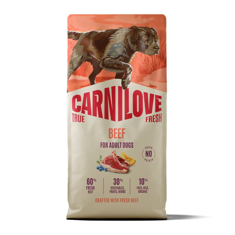 Carnilove True Fresh Beef 12 кг беззерновой полнорационный корм для собак с говядиной