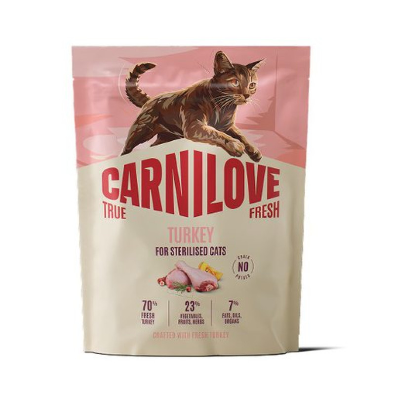 Carnilove True Fresh Turkey Sterilised 400 г беззерновий корм для стерилізованих котів з індичкою