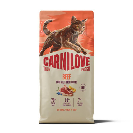 Carnilove True Fresh Beef Sterilised 6 кг беззерновой корм для стерилизованных кошек с говядиной
