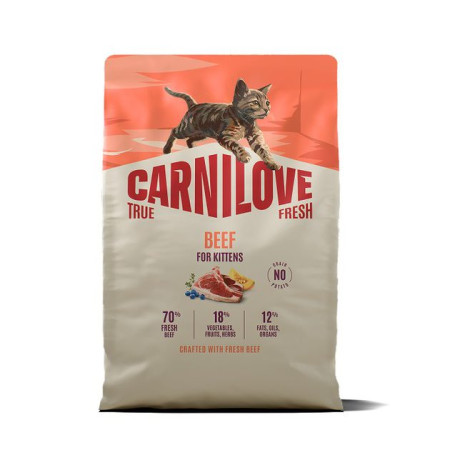 Carnilove True Fresh Beef Kitten 2 кг беззерновой полнорационный корм для котят с говядиной