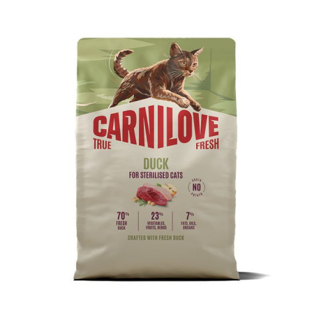 Carnilove True Fresh Duck Sterilised 2 кг беззерновой корм для стерилизованных кошек с уткой