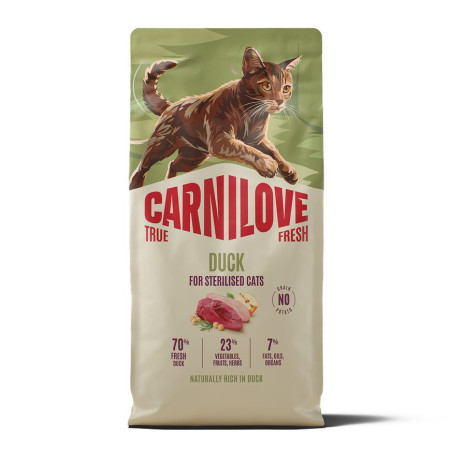 Carnilove True Fresh Duck Sterilised 6 кг беззерновой корм для стерилизованных кошек с уткой