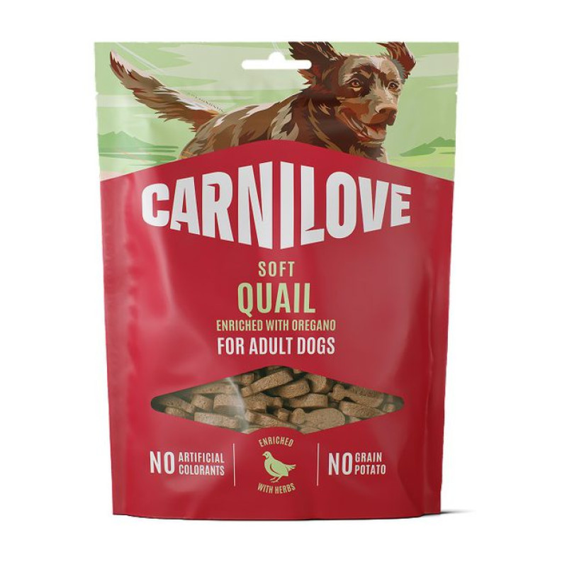Carnilove Soft Snack Quail with Oregano 200 г беззернове м’яке ласощі для собак з перепелом та орегано