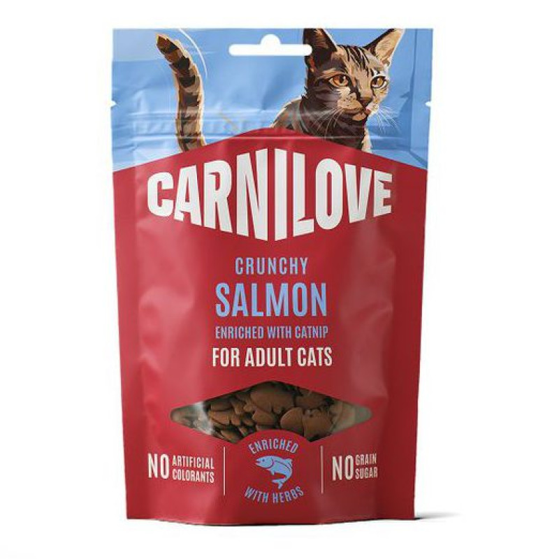 Carnilove Crunchy Snack Salmon with Catnip 50 г хрустящее беззерновое лакомство для кошек с лососем и кошачьей мятой