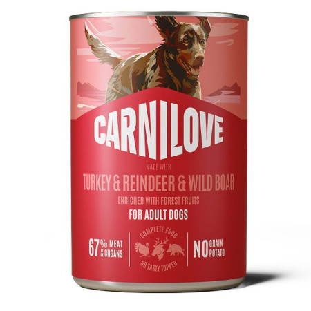 Carnilove Turkey & Reindeer & Wild Boar беззерновой влажный корм для собак с индейкой, оленем и диким кабаном 400 г