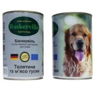 Вологий корм для собак Baskerville телятина та м'ясо гусака 800 г
