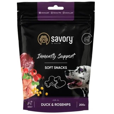 Лакомства Savory Dog Immunity Support Soft Snack с уткой и шиповником для собак 200 г (31331)