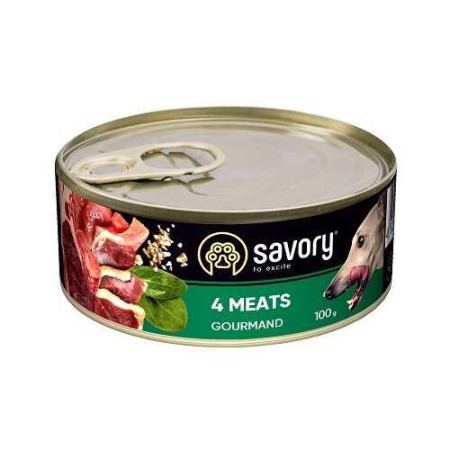 Savory Dog Gourmand 4 Meats для собак 4 мяса 100 г