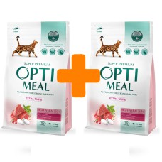 Акція Optimeal High in Veal для кішок з телятиною 700г+700г