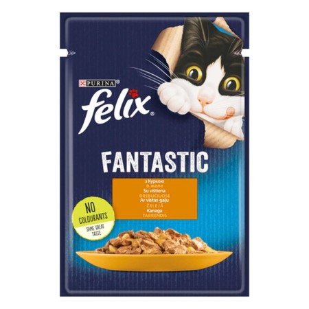 Вологий корм для кішок Felix Fantastic, шматочки в желе, з куркою, 26*85 г