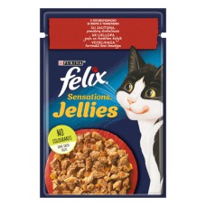 Вологий корм для кішок Felix Sensations, з яловичиною та томатами, 26*85 г