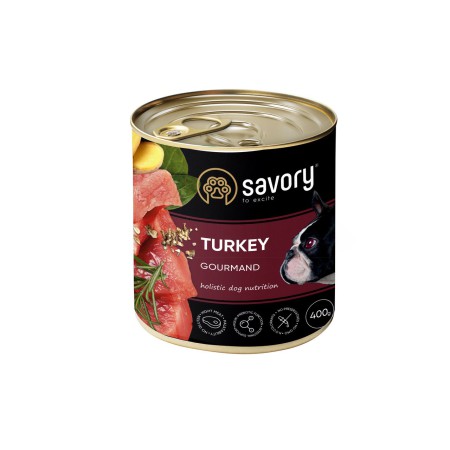 Savory Dog Gourmand Turkey для собак с индейкой 400 г