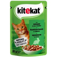 Влажный корм Kitekat для кошек с кроликом в соусе 28*85 г