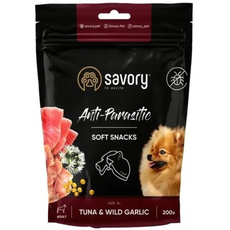 Лакомства Savory Dog Anti-Parasitic Soft Snack с тунцом и диким чесноком для собак 200 г (31324)
