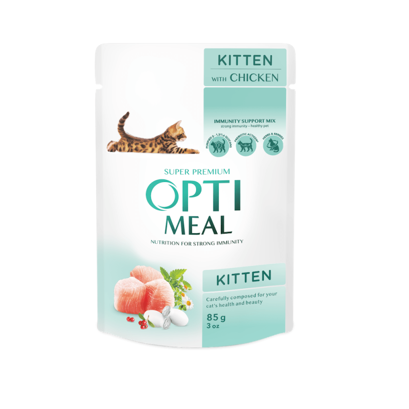 Optimeal Kitten Chicken с курицей для котят 85 г