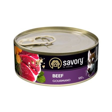 Savory Dog Gourmand Beef для собак с говядиной 100 г