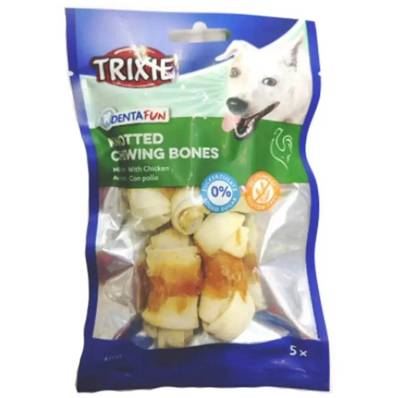 Лакомство для собак Trixie Кость для чистки зубов Denta Fun с курицей, 5 см, 5 шт., 350 г (31321)
