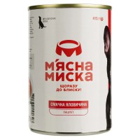Влажный корм для собак Мясная миска паштет мясной с говядиной 415 г