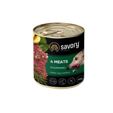 Savory Dog Gourmand 4 Meats для собак із чотирма видами м'яса 400 г