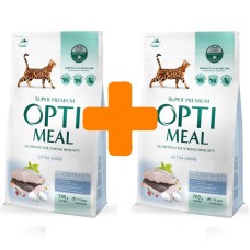 Акція Optimeal Cod Fish для котів зі смаком тріски 700г+700г