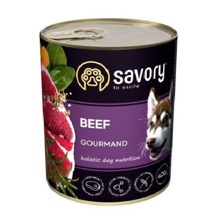 Savory Dog Gourmand Beef для собак с говядиной 400 г