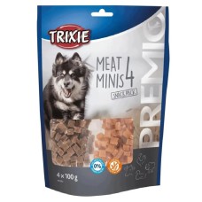 Ласощі для собак Trixie Premio 4 Meat Minis, з куркою, качкою, яловичиною та бараниною, 400 г (31852)