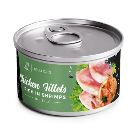 Вологий корм Savory Chicken Fillets rich in Shrimp in Jelly for Adult Cats 70 г філе курки з креветками в желе для дорослих котів