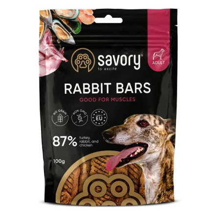 Ласощі Джерки Savory Bars With Rabbit батончики для собак з кроликом 100 г