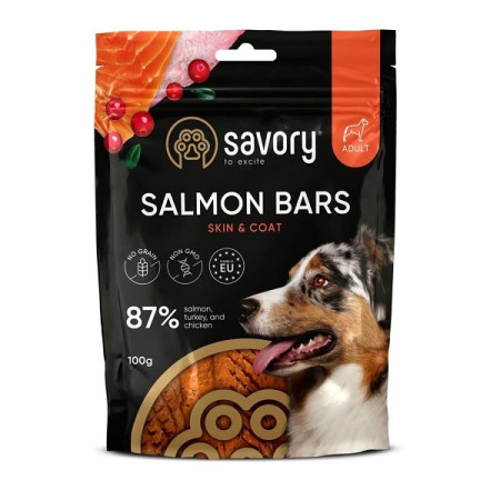Лакомства Джерки Savory Bars With Salmon батончики для собак с лососем 100 г