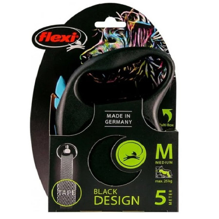 Повідець-рулетка Flexi для собак Black Design стрічка розмір M 5 м/25 кг
