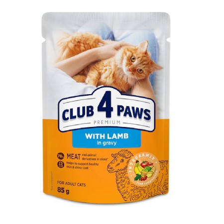 Клуб 4 Лапи Premium Lamb 24х85 г з ягням в соусі для котів