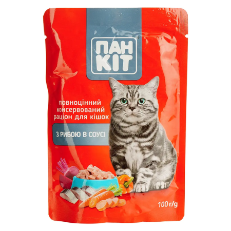 Пан Кіт Риба для кішок у рибному соусі 24х100 г